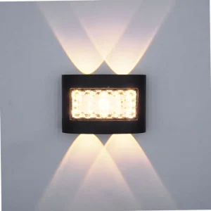 Outdoor Long Strip Wall Lamp Waterproof Crystal 3000K Villa Entrance Balcony Porch Backyard Walkway Electricity Height 33 49cm