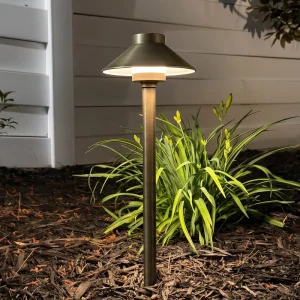Outdoor Low Voltage LED Path Lights Brass Landscape Lighting 12V Garden Spike Pathway Lights