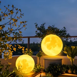 Outdoor Lunar Lamp Solar-powered LED Courtyard Planet Moon Lamp Garden Lawn Waterproof Garden Decorative Landscape Moon Shape