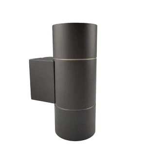 Outdoor Modern GU10 Black Grey Wall Mounted Cylinder Lamp Waterproof IP65 Up and Down Lighting