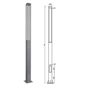 Outdoor Modern Outside Garden Pole Lighting Waterproof Pillar Lights for Pathway COB LED Lawn Light