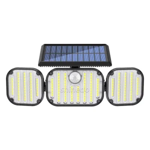 Outdoor Motion Sensor Lights With Remote 3 Heads Security Lights IP65 Waterproof LED Flood Wall Light