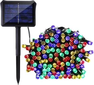 Outdoor Multicolor Holiday Christmas Decor 200 LED Fairy Garden Path Light Solar String Lights IP44 Patio Landscape Lighting