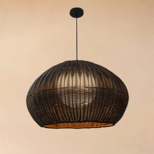 Outdoor PE Rattan Hanging Pendant Light Shade