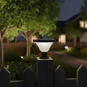 Outdoor Park Courtyard Plug-in LED Solar Lawn Light Fence Solar Pillar Light