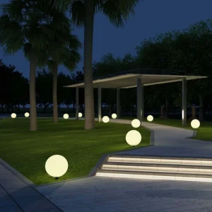 Outdoor Pillar Lights Waterproof LED Ball Light Spike Landscape Garden Decor Light for Pathway Patio Lawn Yard