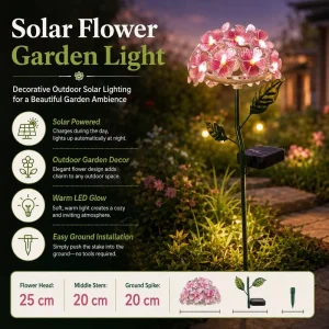 Outdoor Plants Stake Decorative Light Waterproof LED Garden Solar Power Flower Decoration Lights for Lawn Pathway Decor