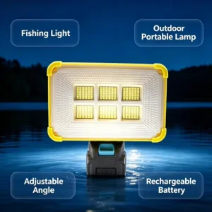 Outdoor Portable LED Hanging Light 252 LEDs 15W 1300-Lumen Built-In Lithium Battery Rechargeable Camping Stall Lamp