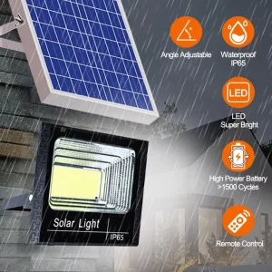 Outdoor Portable LED Solar Flood Light 200W IP65 ABS With Pole Panel