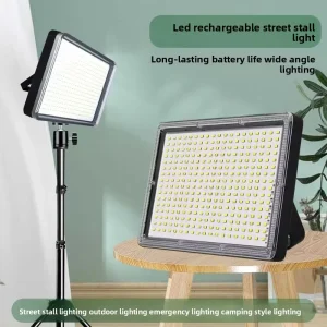 Outdoor Portable Rechargeable Lithium Battery LED Emergency Lamp IP65 Waterproof Solar USB Floodlight for Camping