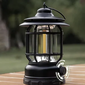 Outdoor Portable Solar Rechargeable LED Camping Lamp Emergency Light with 1600mAh Battery for Hiking & Tour