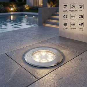 Outdoor RGB Color LED In Ground Lighting Waterproof IP68 Stainless Steel Glass Tree Uplight Indoor Underground Light