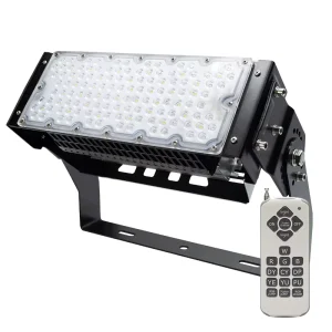Outdoor RGB+White 150W High Mast Flood Light with Remote Control for Garden Park Bar Party Beach Club Wedding Outdoor Landscape