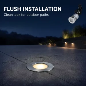 Outdoor Recessed LED Inground Light 1w Warm White Low Glare Floor Lamp for Villa Garden Pathway Steps Landscape Illumination