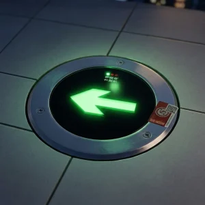 Outdoor Recessed Underground Mounted Rechargeable LED Forward Arrow Exit Sign Indicator Light IP54 Emergency