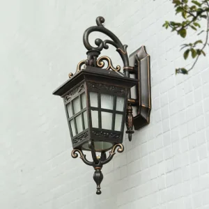 Outdoor Retro Bronze LED Wall Lamp with Classical Waterproof Design for Home, Balcony, and Villa