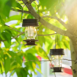 Outdoor Retro LED Solar Garden Lamp Waterproof Lawn Spotlights with Induction Lamps