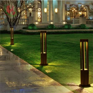 Outdoor Rusty Color Bollard Light Garden Corten Steel Path Lawn Light
