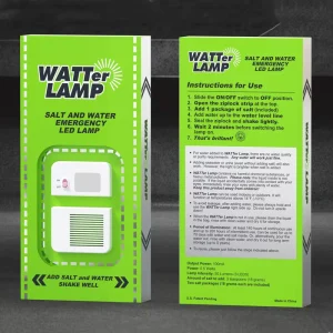 Outdoor Salt and Water LED Emergency Light for Night Fishing, Includes Salt