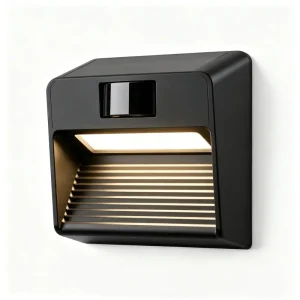 Outdoor Security LED Wall Lamp with Motion Sensor Waterproof Black for Garden Driveway