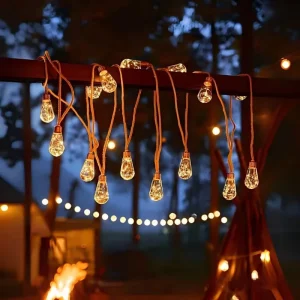 Outdoor Snowflake IP44 Multicolor Lights Landscape Warm White Yard Edison Christmas Camping Decorative LED Bulbs String Lights