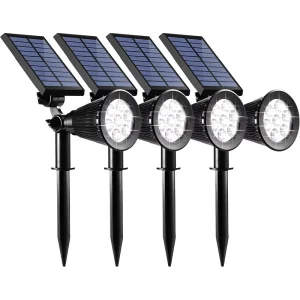 Outdoor Solar 2-in-1 Colored Adjustable 7-LED Waterproof Security Spot Light for Lawn, Steps, Walkways, and Gardens