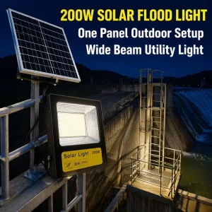 Outdoor Solar Flood Light 30-400W ABS+Glass Solar Flood Lamp With Motion Sensor for Garden & Yard Security Lighting