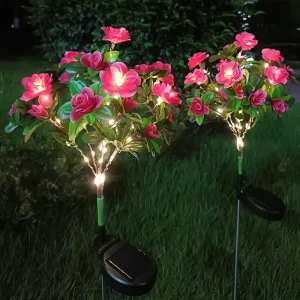 Outdoor Solar Flower Lamp Decorative Ground Plug Light for Rhododendron Azalea Garden Waterproof