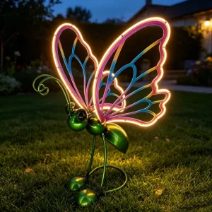Outdoor Solar Garden Light Butterfly LED Waterproof Colorful Villa Courtyard Hotel Night View Solar Decorative Landscape Light