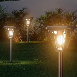 Outdoor Solar Garden Light with Light Sensor Waterproof Pathway and Yard Lamp