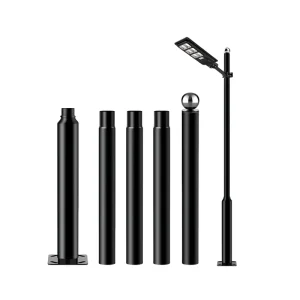 Outdoor Solar Garden Lighting Street Lamp Pole 3m-6m Q235 Galvanized Steel Hot-Dip Powder-Coated LED Light Poles