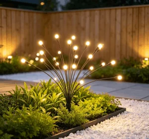 Outdoor Solar Garden Lights Swaying Firefly Lights IP65 Waterproof Landscape Lighting for Yard Pathway Lawn Decor