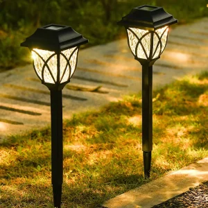 Outdoor Solar Ground Plug Lights Square Retro Decorative for Garden Courtyard