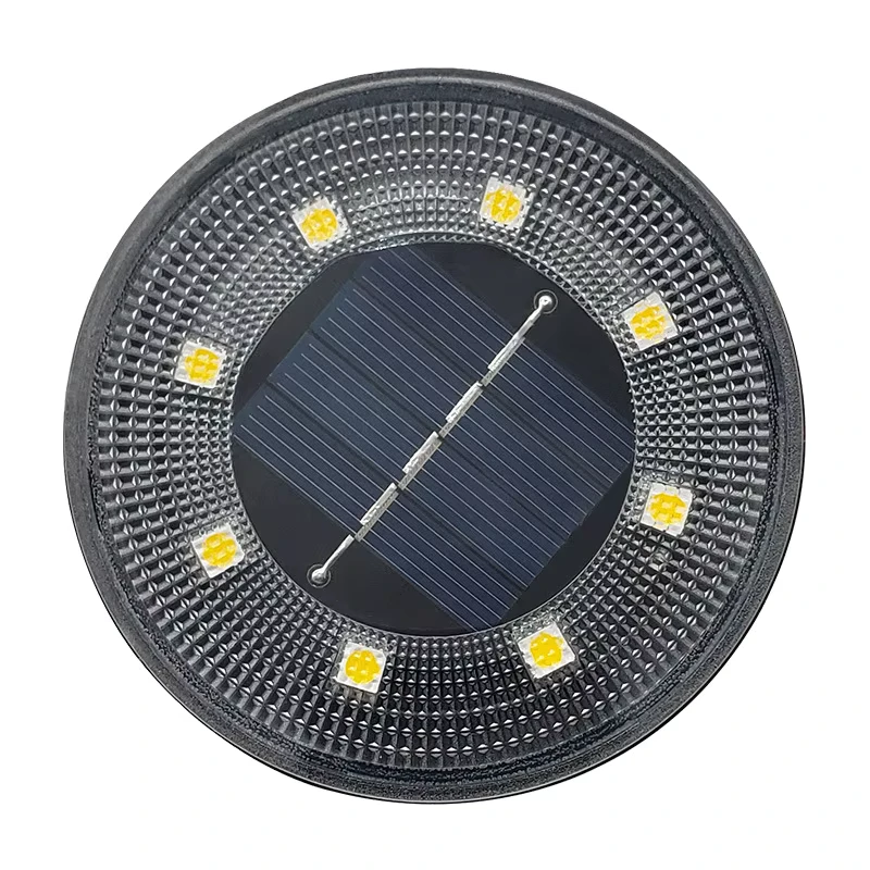 Raised, Recessed, and Directional Lawn Lights Compared 2 Outdoor Solar IP68 LED Disk In ground Light Waterproof ROHS Certified Buried Spotlight for Garden Lawn Pathway Decoration