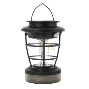 Outdoor Solar LED Camping Lantern Rechargeable Waterproof IP44 Garden Post Hanging Light for Patio Porch Lawn