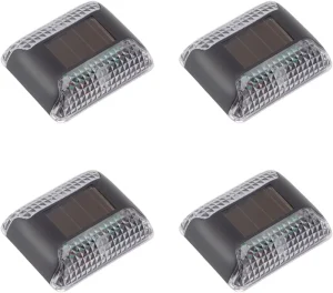 Outdoor Solar LED Deck Light IP44 Waterproof 8 Hour Working Time 2 LEDs Black for Garden Patio Pathway Stair Fence