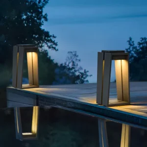 Outdoor Solar LED Garden Lights IP54 Waterproof Stainless Steel Modern Lawn Lamp with Remote Control