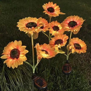 Outdoor Solar LED Light Warm White IP65 Plastic Main Body Indoor Outdoor Garden Decoration Suitable for Sunflower Yard