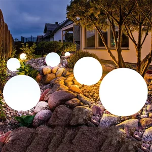 Outdoor Solar LED Stone Sphere Light, 20cm 30cm 40cm 50cm 60cm 80cm 100cm
