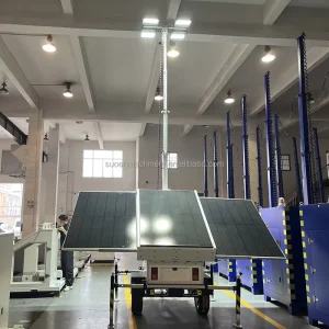 Outdoor Solar LED Trailer Portable Mobile 3*500W Solar Panel Light Tower for Street Temporary Lighting