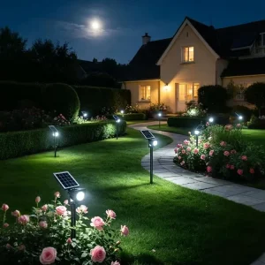 Outdoor Solar LED Tree Lights IP65 Waterproof Green Lighting Spotlights for Garden AC220V Lawn Lights