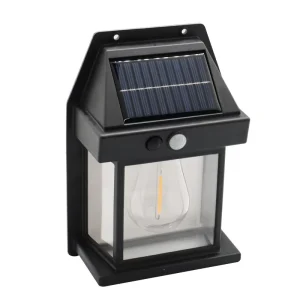 Outdoor Solar LED Wall Lamp with Tungsten Wire IP65 Waterproof for Home Entrance