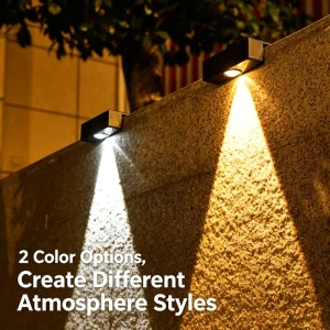 Outdoor Solar LED Wall Washer Lamp Waterproof Home Garden Balcony Fence Courtyard Landscape Lighting