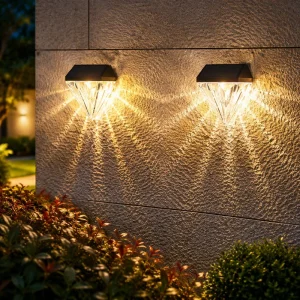 Outdoor Solar LED Waterproof Wall Lamp with Warm Light for Garden Courtyard Balcony and Stair Atmosphere Lighting
