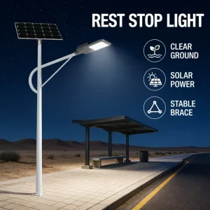 Outdoor Solar Lamp 600W for Highway Zones Quick Mounting Suitable for Road Rest Stop Lighting