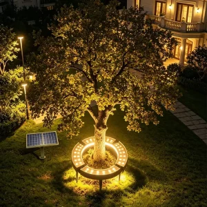 Outdoor Solar Light Tree Hugging Ring IP66 Waterproof LED for Landscape and Tree Decoration