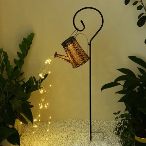 Outdoor Solar Lights Patio Garden Decorative Metal Kettle String Lights Hanging Waterproof LED Net Lights for Christmas Decor