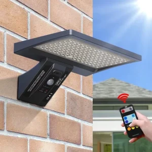 Outdoor Solar Lights With Motion Sensor and 3 Lighting Modes Wide Angle Wall Light for Garden Patio Yard Security