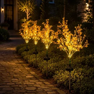 Outdoor Solar Oilseed Rape Light Fixture Waterproof IP65 PVC Easy Installation Solar Garden Light
