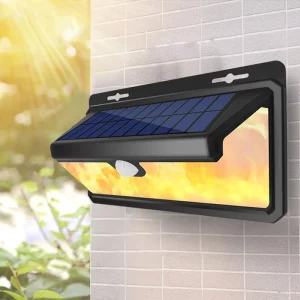 Outdoor Solar Panel ABS Wall Light IP65 Waterproof Garden Security LED Motion Sensor 270 Wide Angle 3 Modes Rechargeable
